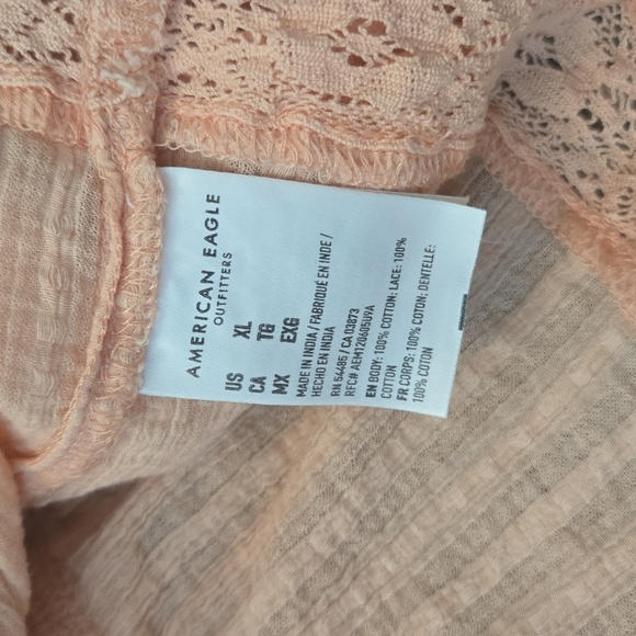 American Eagle Babydoll Long Sleeve Blouse Sz Xl - Picture 4 of 6